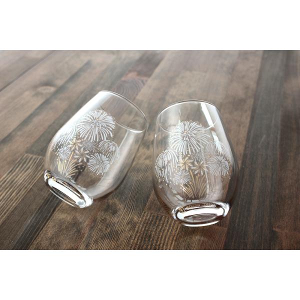 『冷感 花火 フリーグラス ペア セット』  おしゃれ 酒器 温度 変化 マジック グラス 感動 ギ...