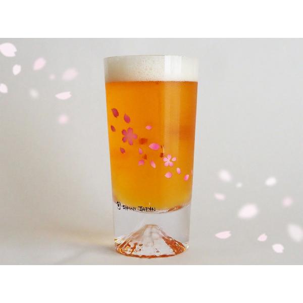 『冷感桜舞富士山 タンブラー』田島硝子 母の日 父の日 春 桜 富士山 タンブラー 江戸硝子 花見 ...