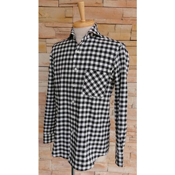 西脇長造商店　長造ネルシャツ【白×黒チェック】