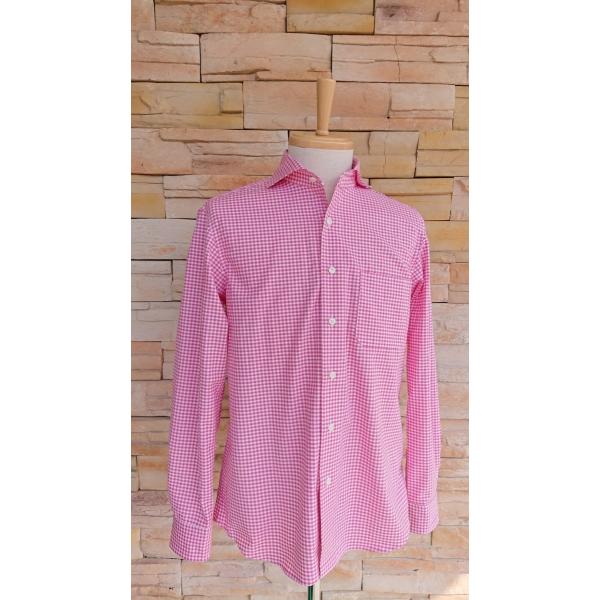 Blue Snow Whiteブルースノーホワイト/ BSW長袖シャツ【ギンガムチェック　ローズ】