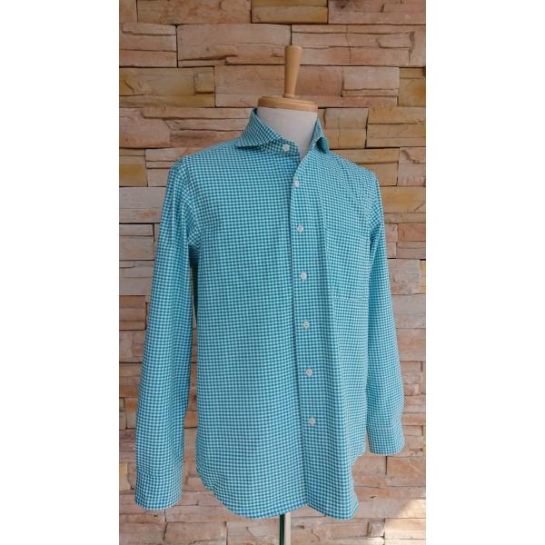 Blue Snow Whiteブルースノーホワイト/ BSW長袖シャツ【ギンガムチェック　グリーン】