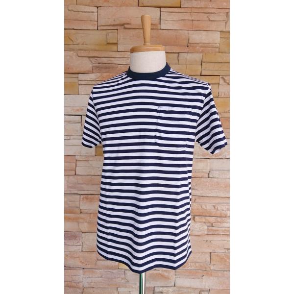 Blue Snow Whiteブルースノーホワイト/ ボーダーポケットＴシャツ(ネイビー/ホワイト)