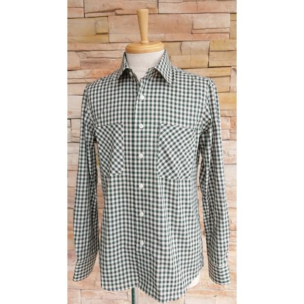Blue Snow Whiteブルースノーホワイト/ BSW長袖シャツ　レギュラー【チェック　グリー...