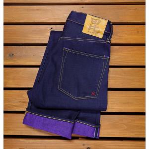 毘沙門天 14.5oz天然藍ロイヤルパープルデニム W38(95cm)ファスナーモデル  / BI-18-ZIP IND×PP (レギュラーストレート)｜マルニジーンズ