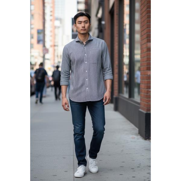 西脇長造商店 / 長袖シャツ　千鳥RED25