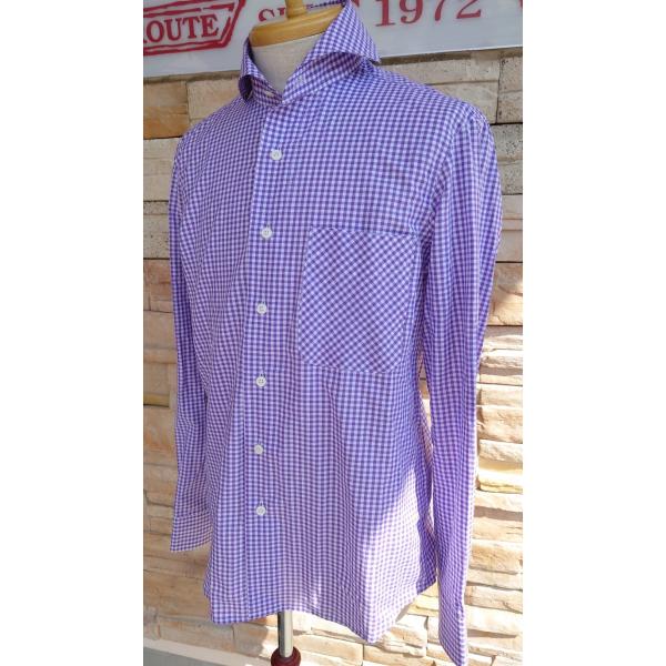 西脇長造商店 / 長袖シャツ　ギンガムチェック小【パープル】
