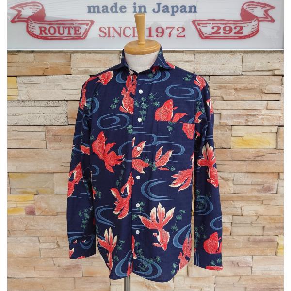 西脇長造商店 長袖シャツ / 【金魚 ネイビー】