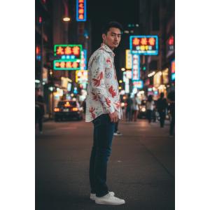 MARUNI JEANS マルニオリジナル 長袖シャツ / ストライプ(ネイビー