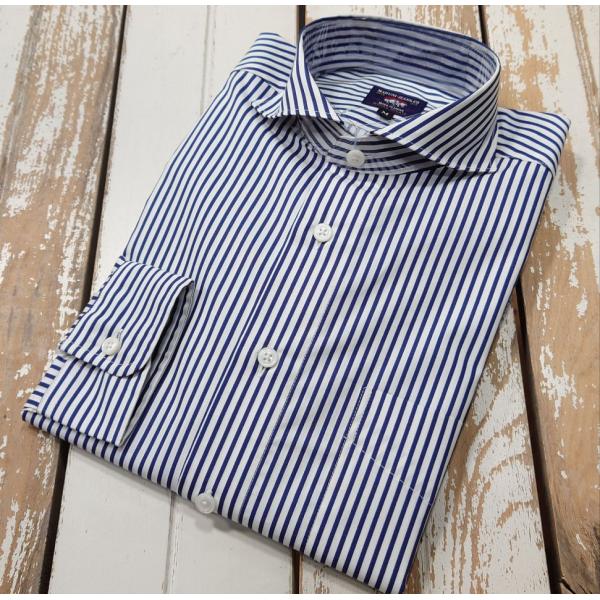 マルニオリジナル 長袖シャツ　/　ストライプ(ネイビー)