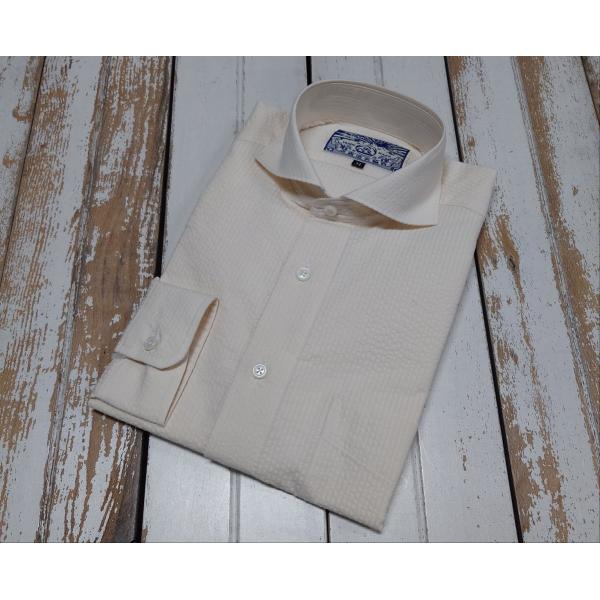 西脇長造商店 / 長袖シャツ　シアサッカー【キナリ】