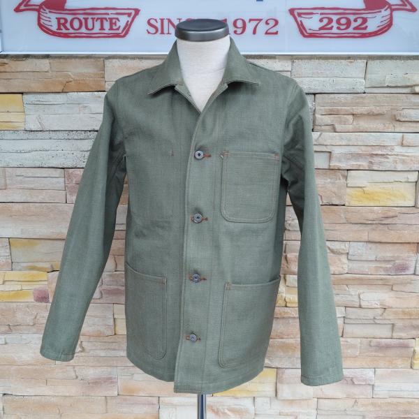 鬼デニム　/　18ozオリーブデニム　カバーオール【ONI-03502-OLD18】