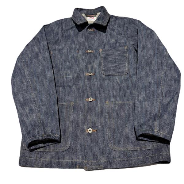 鬼デニム　/　16oz天然藍　鬼枷デニム　カバーオール【ONI-03502-鬼KASE】