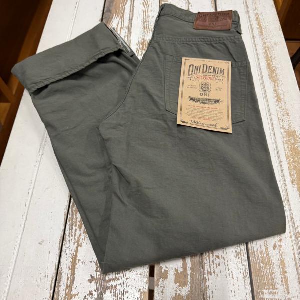 鬼デニム　/　8ozベタシャン 　グリーングレイ　ONI-200-8GG【ワイドストレート】