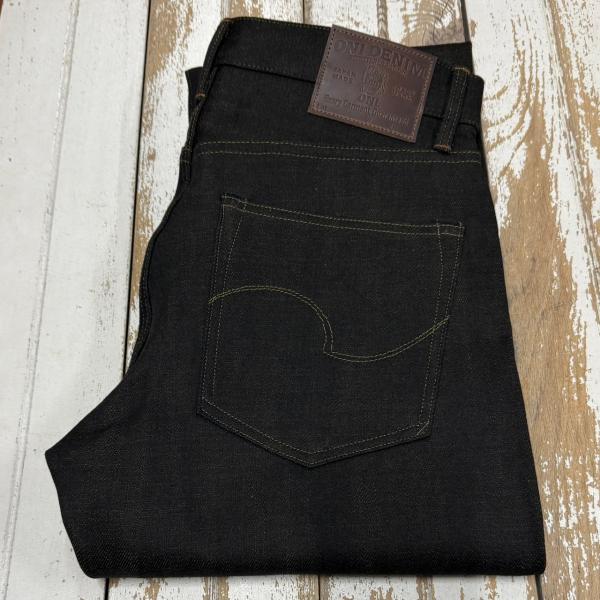 鬼デニム　/　12.5oz経糸ブラック×緯糸オリーブデニム　ONI-246−BKOL【ニートストレー...