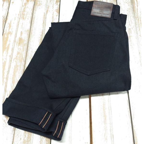 鬼デニム　/　15ozクラッシュドコンクリートデニム ブラック×ブラック　ONI-288CCD-BK...