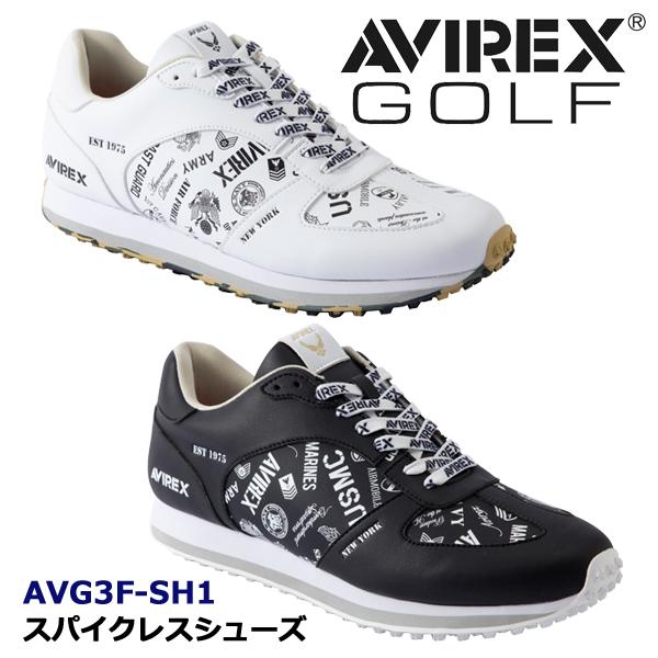 AVIREX GOLF アヴィレックス ゴルフ ロゴパターン スパイクレスシューズ 2.5E相当 A...