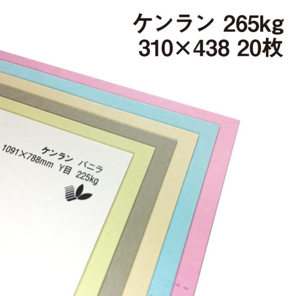 ケンラン 265kg A3ワイドサイズ 20枚|全44色 厚紙カラーペーパー 工作 カード 紙飛行機...