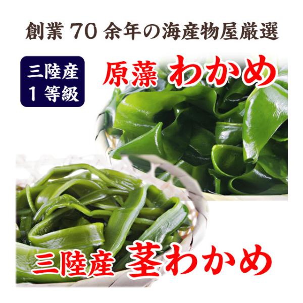 わかめ 海藻セット 国産 三陸産 一等級 生わかめ 170g 茎わかめ 250g ヘルシー海藻 送料...