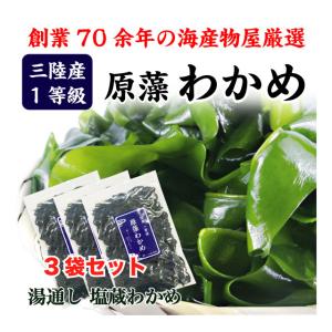 わかめ 三陸産 生わかめ 一等級 340g (170g×2袋) 減塩 国産 原藻 塩蔵
