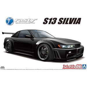 アオシマ  1/24 ザ・チューンドカーシリーズ No.6 ニッサン RASTY PS13 シルビア 1991 プラモデル組立キット｜marusan-hobby