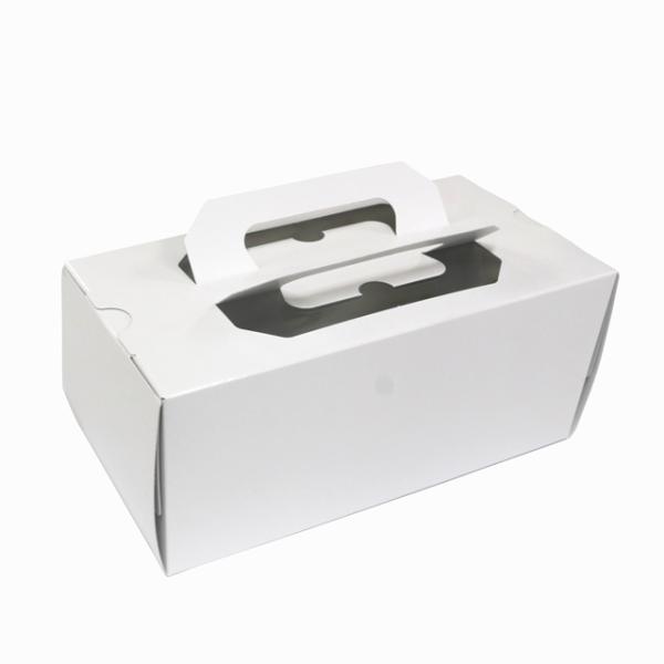 手提げ6寸ロールケーキ箱　白無地　トレー付き 1枚