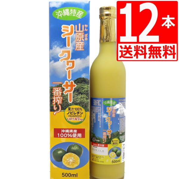 青切り 山原シークヮーサー一番搾り 500ml×12本 沖縄県産 シークワーサー 原液 大宜味村産 ...