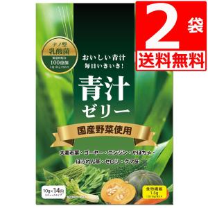 青汁ゼリー リンゴ味 2袋(10g×28包) スティックタイプ 乳酸菌 国産野菜使用 アップル味