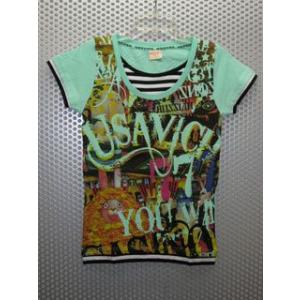 ウサビッチ　フェイクレイヤーTシャツ/グリーン