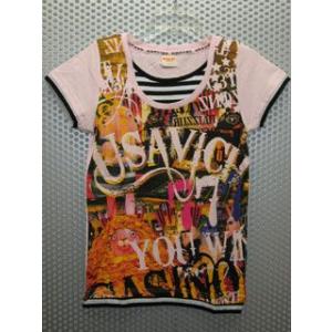 ウサビッチ　フェイクレイヤーTシャツ/ピンク