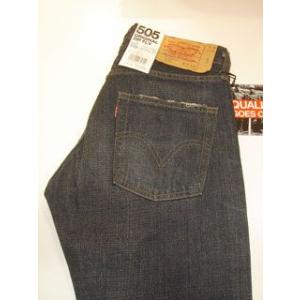 Levis505-0162ジップフライストレート/ブラックユーズド