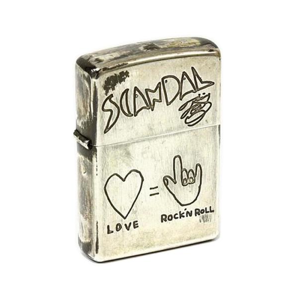 SCANDAL TOMOMIデザイン zippo 「LOVE=ROCK’NROLL」背面にシリアルナ...