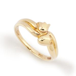 ＜1１号＞ ディオール Dior　フラワーモチーフリング　750イエローゴールド　K18YG 2.9ｇ　指輪　中古