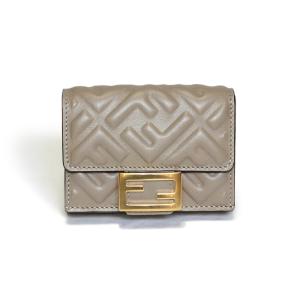 FENDI フェンディ ロゴ 二つ折り財布 8M0420 ピンク ブラック レザー  