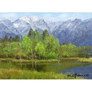 絵画 油彩 新屋敷 一平 富士の見えるゴルフ場 SMキャンパス作品 油絵