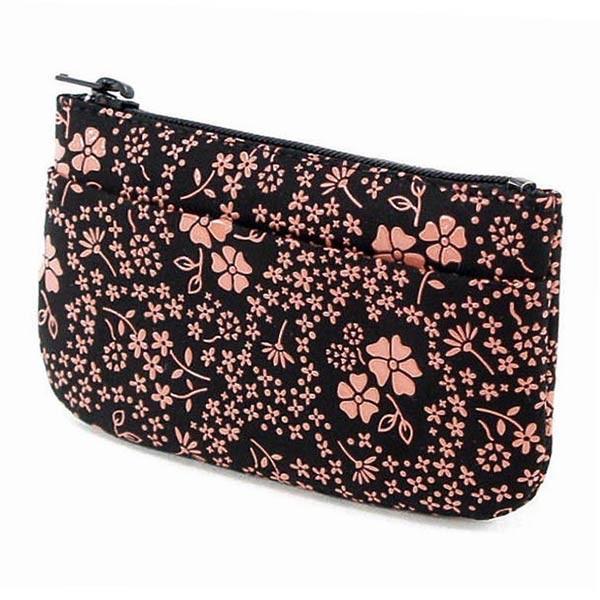 財布 小銭入れ 小物入れ 甲州印伝 印傳屋 上原勇七 1002 アメリカンブルー 黒地×ピンク漆 鹿...