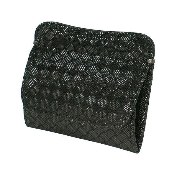 印伝 甲州印伝 印傳屋 上原勇七 財布 小銭入れ 印伝財布 薄型財布 1208 網代編 黒地×黒漆 ...