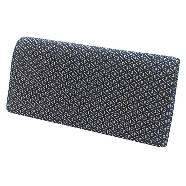 印伝 甲州印伝 印傳屋 上原勇七 財布 長財布 印伝財布 束入れ 2109 ひょうたん 紺地×白漆 ...