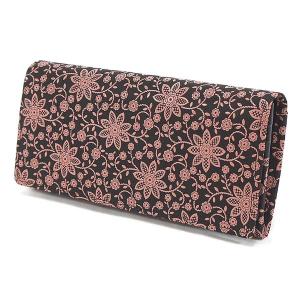 印傳屋 INDEN-YA 長財布 花唐草文様 【未使用 美品】 印傳屋 印伝 長財布 束入 2306 黒地鹿革 黒漆 花唐草柄 爆買