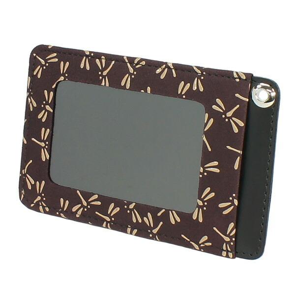 印伝 甲州印伝 印傳屋 上原勇七 パスケース 定期入れ icカードケース 2525 とんぼ 紫地×白...