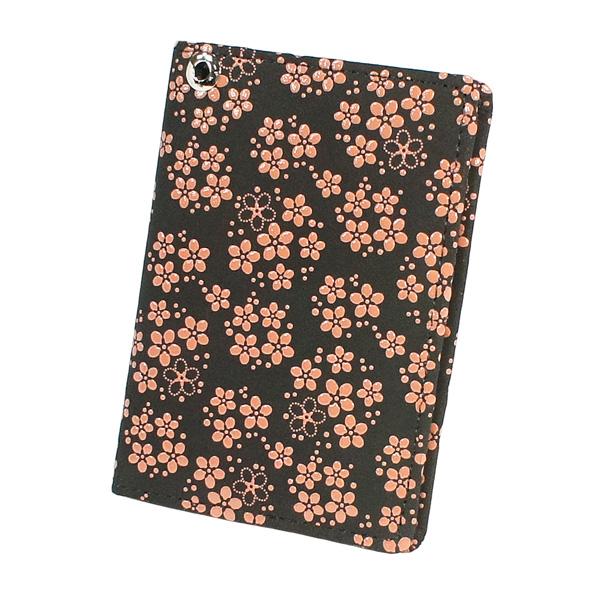 印伝 甲州印伝 印傳屋 上原勇七 パスケース 定期入れ icカードケース 2527 忘れな草 黒地×...