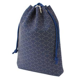 印傳 巾着 和装小物 青海波 素敵 未使用品 AC-95 巾着［更紗／青海波］：印傳屋公式オンラインショップ｜INDEN-YA