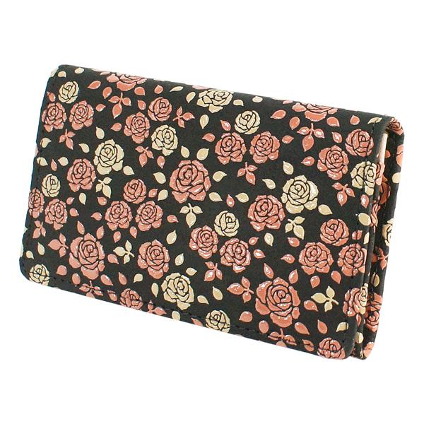 印伝 甲州印伝 印傳屋 上原勇七 名刺入れ 名詞入れ かぐわ 8412 ローズ小 鹿革 本革 レザー...