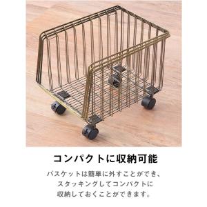 スチールワイヤーバスケットワゴン4段 キャスタ...の詳細画像4