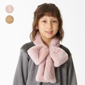 【23秋冬SALE20%OFF価格】 Kids Foret (キッズフォーレ) リボンファーティペット・マフラー  キッズ 女の子 B51814 CP｜marutaka-iryo