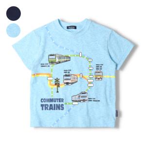 【子供服】 moujonjon (ムージョンジョン) 日本製在来線電車路線図半袖Tシャツ 90cm〜130cm F32811