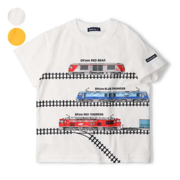 【子供服】 moujonjon (ムージョンジョン) 日本製 JR貨物電車線路繋がり半袖Tシャツ 9...