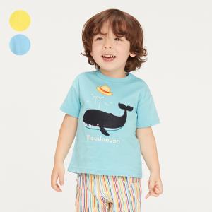 【再値下げ】【23夏セール30%OFF価格】 moujonjon (ムージョンジョン) クジラアップリケ半袖Ｔシャツ キッズ 男の子 M30835｜marutaka-iryo