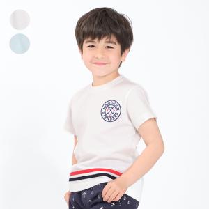 【子供服】 moujonjon (ムージョンジョン) ワッペン付き半袖Tシャツ 80cm〜140cm M32801｜marutaka-iryo