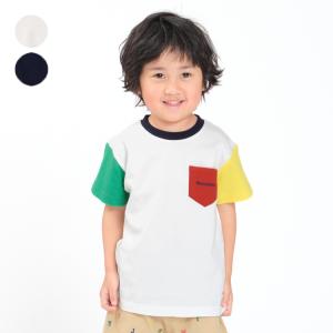 【子供服】 moujonjon (ムージョンジョン) クレイジー配色半袖Tシャツ 80cm〜140cm M32808｜こどもの森e-shop Yahoo!店