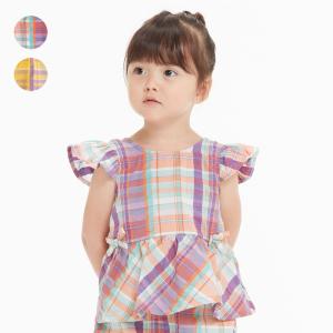 【アウトレット30%OFF価格】 moujonjon (ムージョンジョン) サッカーチェックチュニックブラウス キッズ 女の子 M36521｜marutaka-iryo